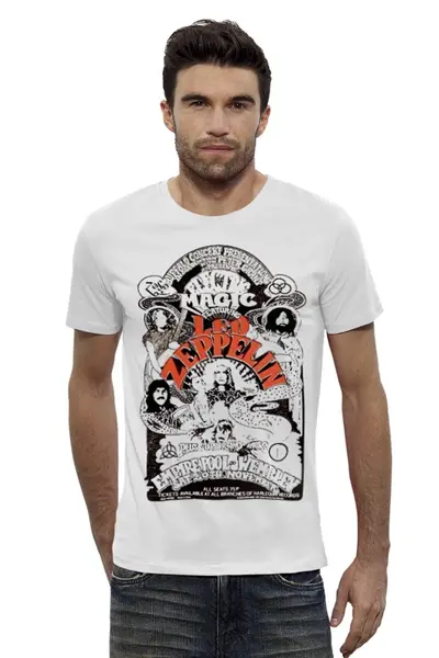Заказать мужскую футболку в Москве. Футболка базовая Led Zeppelin от tito - готовые дизайны и нанесение принтов.