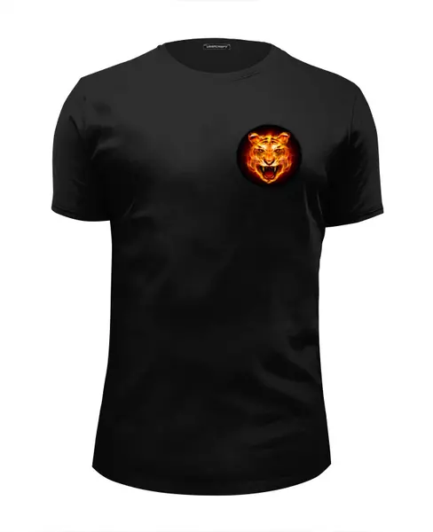 Заказать мужскую футболку в Москве. Футболка базовая Огненный тигр. от DEPALL - готовые дизайны и нанесение принтов.