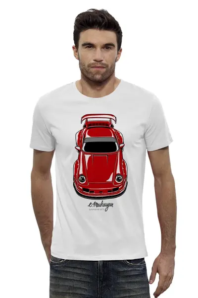 Заказать мужскую футболку в Москве. Футболка базовая RWB Porsche от Oleg Markaryan - готовые дизайны и нанесение принтов.