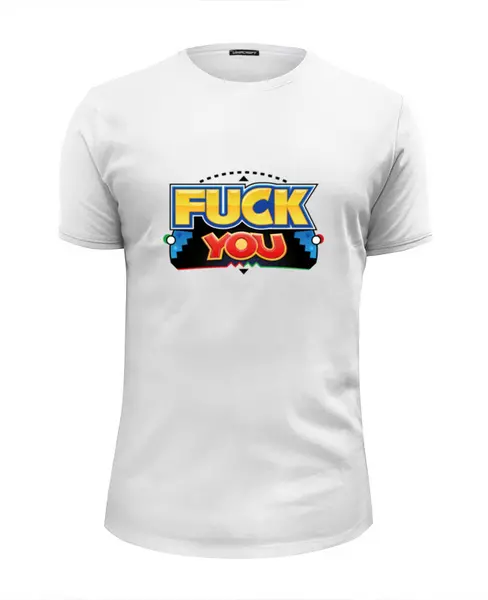 Заказать мужскую футболку в Москве. Футболка базовая Fuck You от THE_NISE  - готовые дизайны и нанесение принтов.