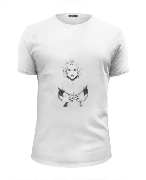Заказать мужскую футболку в Москве. Футболка базовая Мадонна от Виктор Гришин - готовые дизайны и нанесение принтов.