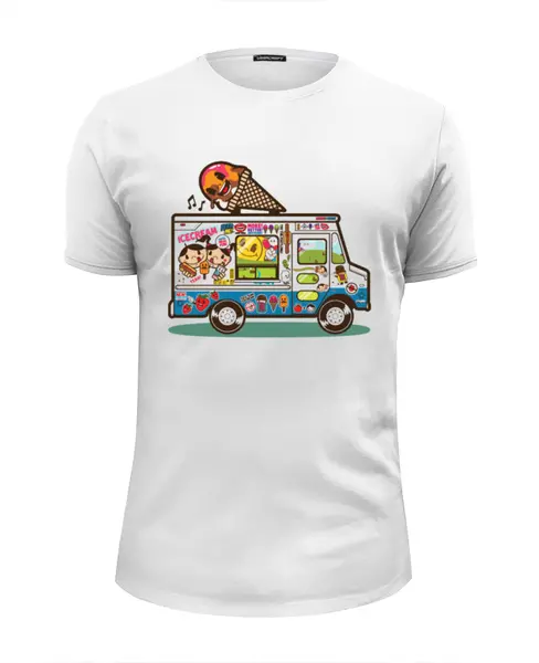 Заказать мужскую футболку в Москве. Футболка базовая Fun Bus от хэлен - готовые дизайны и нанесение принтов.