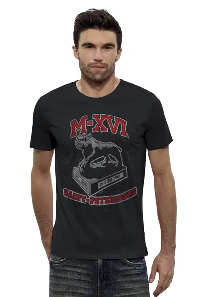 Заказать мужскую футболку в Москве. Футболка базовая M-XVI от Серега Шнайдер - готовые дизайны и нанесение принтов.