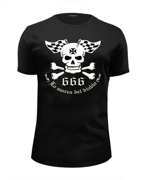 Заказать мужскую футболку в Москве. Футболка базовая Skull 666 от Leichenwagen - готовые дизайны и нанесение принтов.