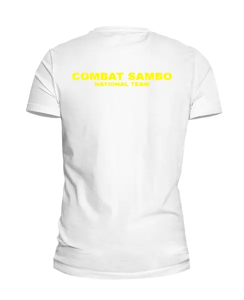 Заказать мужскую футболку в Москве. Футболка базовая Combat Sambo National Team от БОЕВОЕ САМБО - готовые дизайны и нанесение принтов.