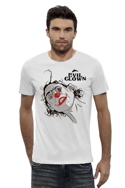Заказать мужскую футболку в Москве. Футболка базовая Evil Clown от Leichenwagen - готовые дизайны и нанесение принтов.