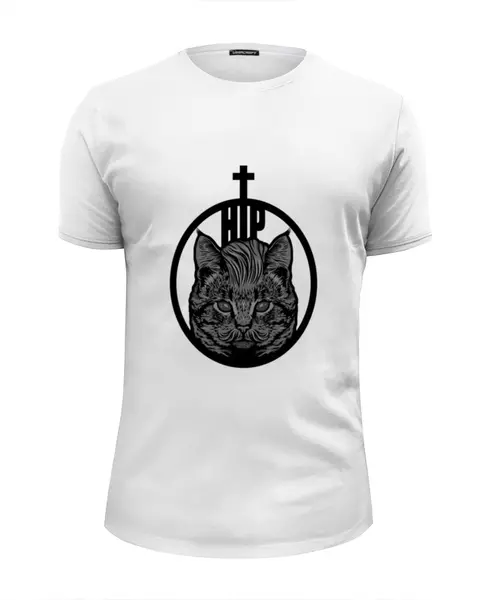 Заказать мужскую футболку в Москве. Футболка базовая HIPSTER CAT от 7SWɅG - готовые дизайны и нанесение принтов.
