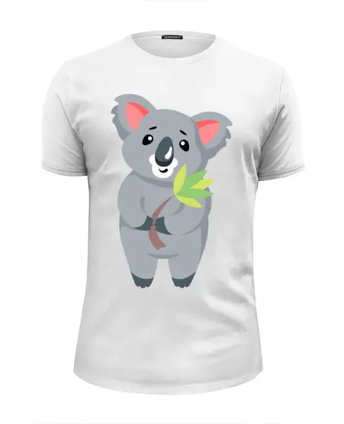 Заказать мужскую футболку в Москве. Футболка базовая Милая коала от Ordwen - готовые дизайны и нанесение принтов.