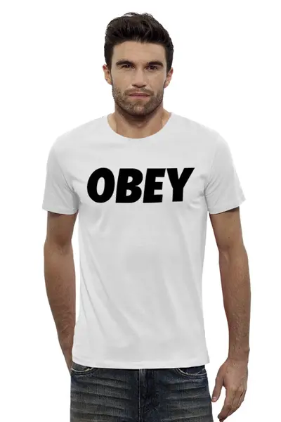 Заказать мужскую футболку в Москве. Футболка базовая OBEY  от DESIGNER   - готовые дизайны и нанесение принтов.