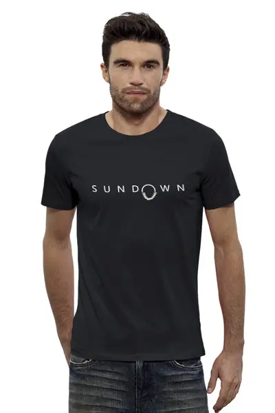 Заказать мужскую футболку в Москве. Футболка базовая Sundown от ISliM - готовые дизайны и нанесение принтов.