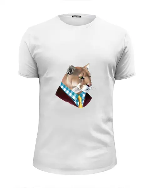 Заказать мужскую футболку в Москве. Футболка базовая Мудрый лев от T-shirt print  - готовые дизайны и нанесение принтов.