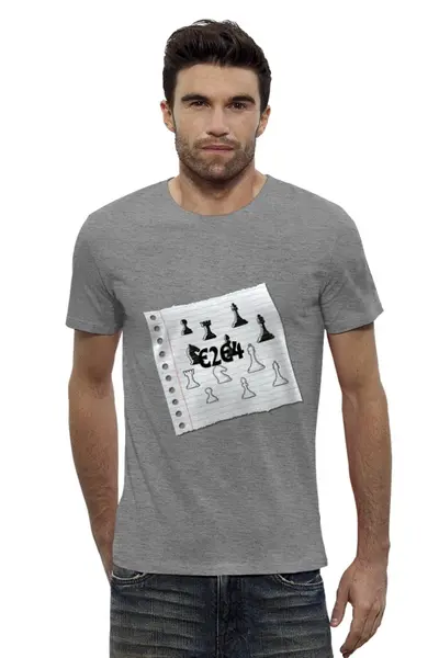 Заказать мужскую футболку в Москве. Футболка базовая Шахматиста от BeliySlon - готовые дизайны и нанесение принтов.