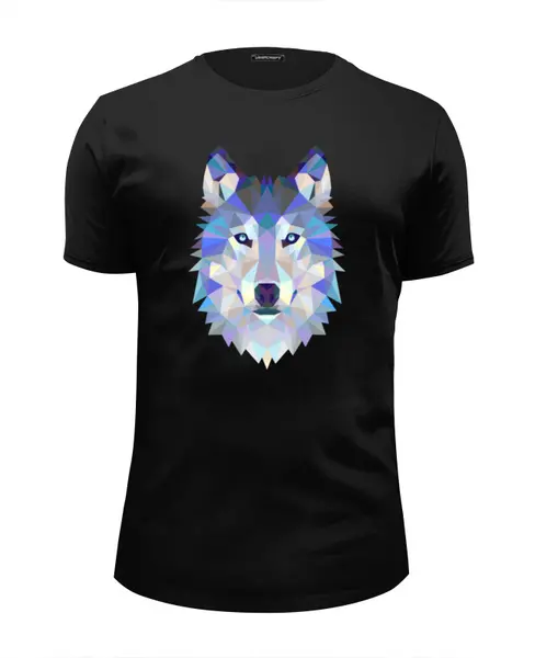 Заказать мужскую футболку в Москве. Футболка базовая Wolf (Волк) от Polilog - готовые дизайны и нанесение принтов.