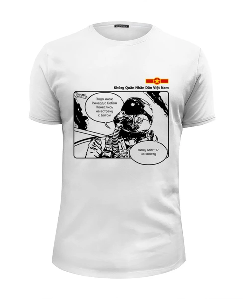 Заказать мужскую футболку в Москве. Футболка базовая ВВС Вьетнама от Рустам Юсупов - готовые дизайны и нанесение принтов.