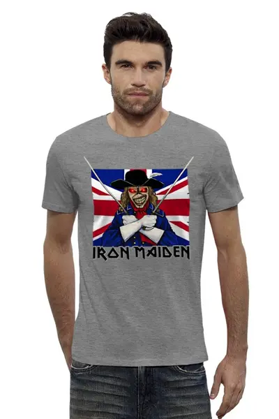 Заказать мужскую футболку в Москве. Футболка базовая Iron Maiden Band от Leichenwagen - готовые дизайны и нанесение принтов.