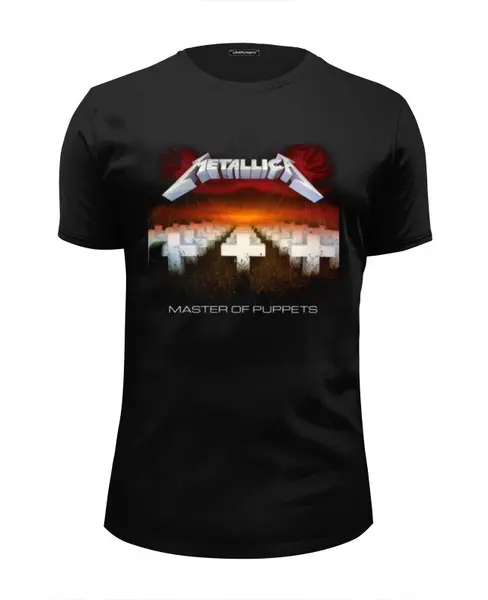 Заказать мужскую футболку в Москве. Футболка базовая Metallica "Master of Puppets" от prokop7 - готовые дизайны и нанесение принтов.