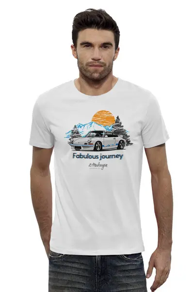 Заказать мужскую футболку в Москве. Футболка базовая Porsche 911 от Oleg Markaryan - готовые дизайны и нанесение принтов.