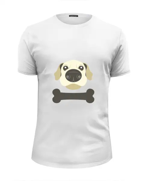 Заказать мужскую футболку в Москве. Футболка базовая Собака от Romanova - готовые дизайны и нанесение принтов.