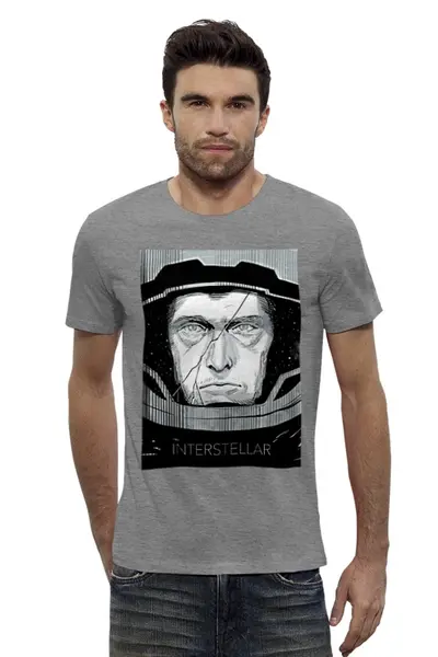 Заказать мужскую футболку в Москве. Футболка базовая Интерстеллар (Interstellar) от trugift - готовые дизайны и нанесение принтов.