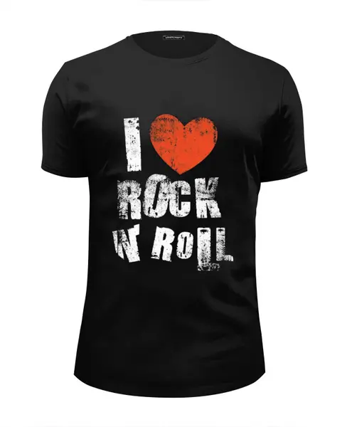 Заказать мужскую футболку в Москве. Футболка базовая i love rocknroll от holyman32 - готовые дизайны и нанесение принтов.