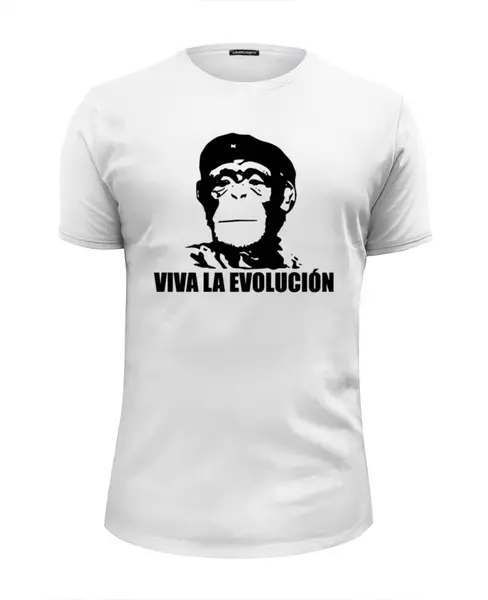 Заказать мужскую футболку в Москве. Футболка базовая Viva La Evolucion от Leichenwagen - готовые дизайны и нанесение принтов.