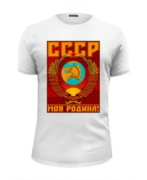 Заказать мужскую футболку в Москве. Футболка базовая Моя Родина! от gopotol - готовые дизайны и нанесение принтов.