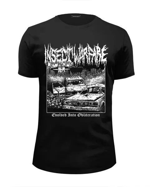 Заказать мужскую футболку в Москве. Футболка базовая Insect Warfare Band от Leichenwagen - готовые дизайны и нанесение принтов.