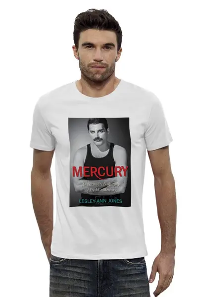 Заказать мужскую футболку в Москве. Футболка базовая Freddie Mercury  от cherdantcev - готовые дизайны и нанесение принтов.