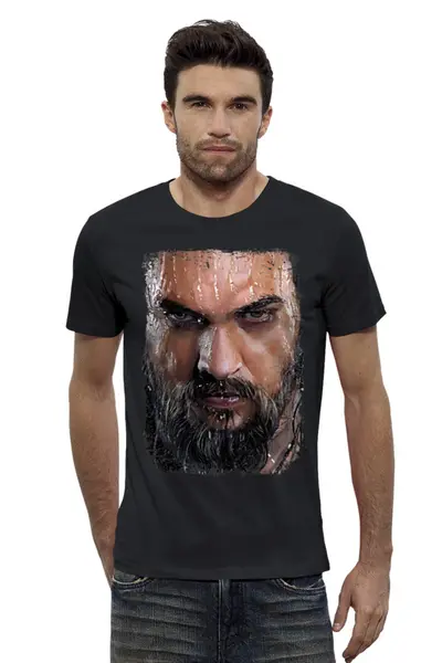 Заказать мужскую футболку в Москве. Футболка базовая Jason Momoa. Aquaman от tutik_mutik@mail.ru - готовые дизайны и нанесение принтов.