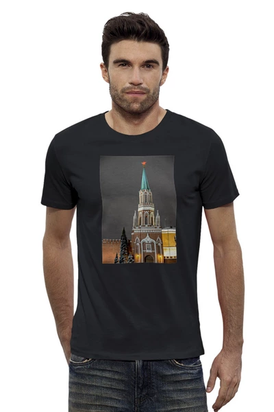 Заказать мужскую футболку в Москве. Футболка базовая Никольская башня от Anstey  - готовые дизайны и нанесение принтов.