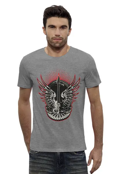 Заказать мужскую футболку в Москве. Футболка базовая Гитара  от T-shirt print  - готовые дизайны и нанесение принтов.