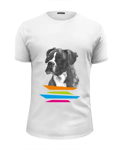 Заказать мужскую футболку в Москве. Футболка базовая boxer dog от Команда помощи немецким боксерам - готовые дизайны и нанесение принтов.