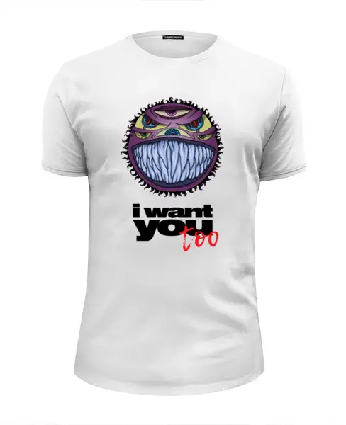 Заказать мужскую футболку в Москве. Футболка базовая I want you, too от Feinerburger  - готовые дизайны и нанесение принтов.