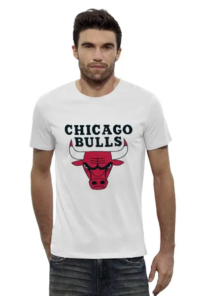Заказать мужскую футболку в Москве. Футболка базовая Chicago Bulls от Виктор Гришин - готовые дизайны и нанесение принтов.