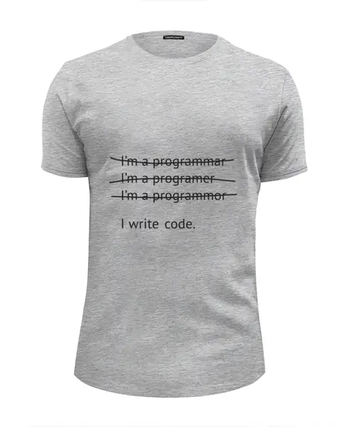 Заказать мужскую футболку в Москве. Футболка базовая Я программист от zen4@bk.ru - готовые дизайны и нанесение принтов.
