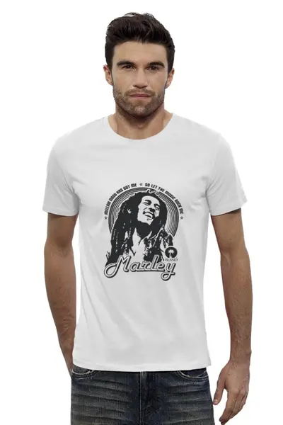 Заказать мужскую футболку в Москве. Футболка базовая Bob Marley от Fedor - готовые дизайны и нанесение принтов.