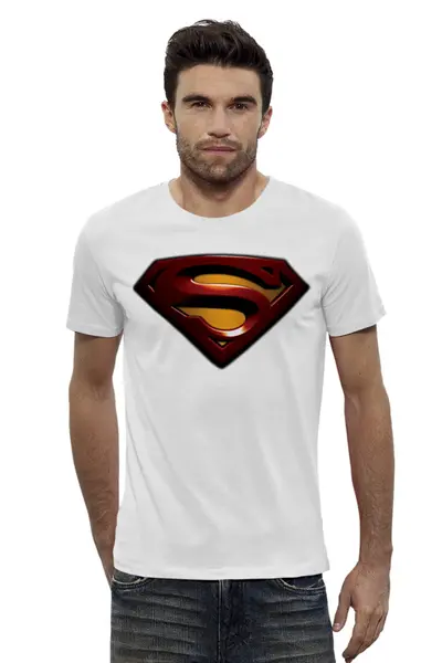 Заказать мужскую футболку в Москве. Футболка базовая Superman от painter13 - готовые дизайны и нанесение принтов.