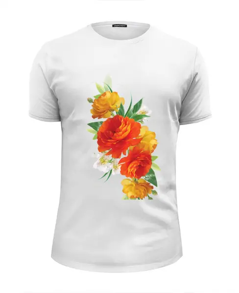 Заказать мужскую футболку в Москве. Футболка базовая "Flowers" от Abstractiya - готовые дизайны и нанесение принтов.