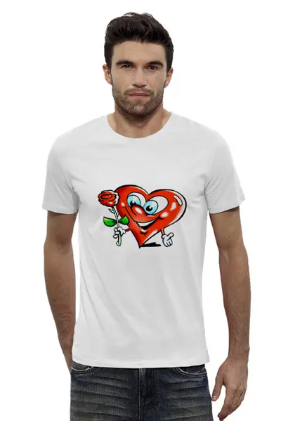 Заказать мужскую футболку в Москве. Футболка базовая День Валентина от THE_NISE  - готовые дизайны и нанесение принтов.