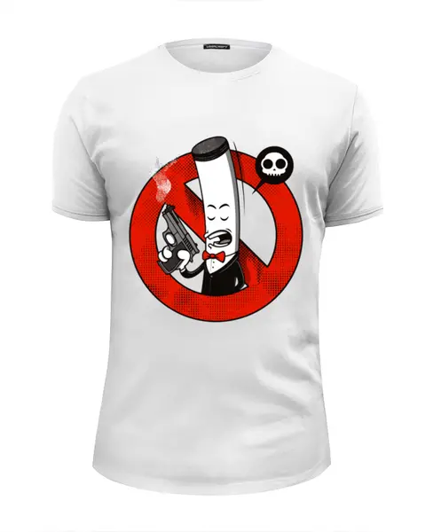 Заказать мужскую футболку в Москве. Футболка базовая Курение Убивает! (Сигарета) от Amerikanka - готовые дизайны и нанесение принтов.