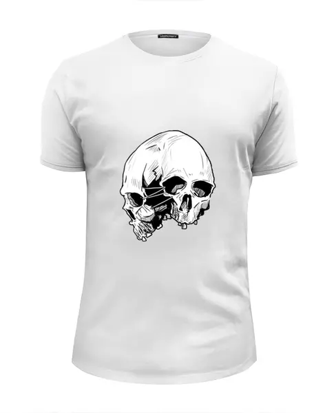 Заказать мужскую футболку в Москве. Футболка базовая Skull от zen4@bk.ru - готовые дизайны и нанесение принтов.