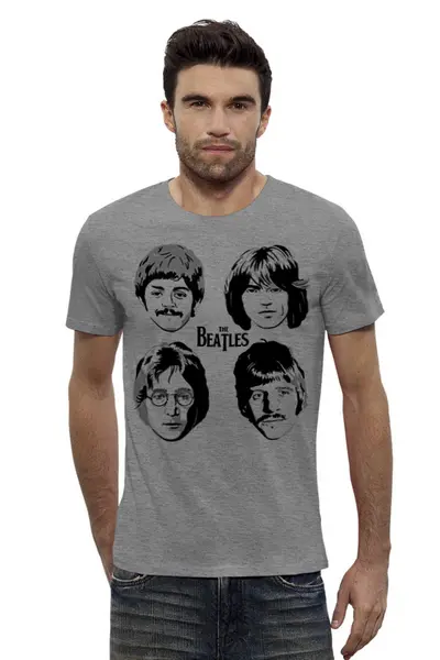 Заказать мужскую футболку в Москве. Футболка базовая The Beatles от balden - готовые дизайны и нанесение принтов.