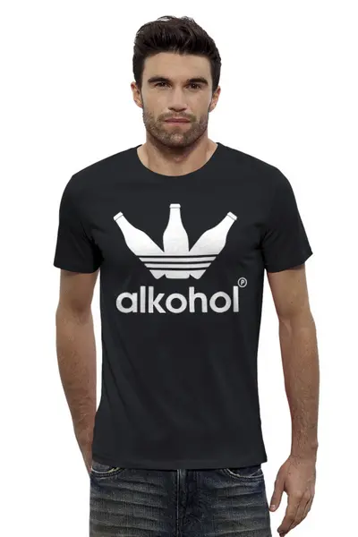 Заказать мужскую футболку в Москве. Футболка базовая Alkohol от balden - готовые дизайны и нанесение принтов.