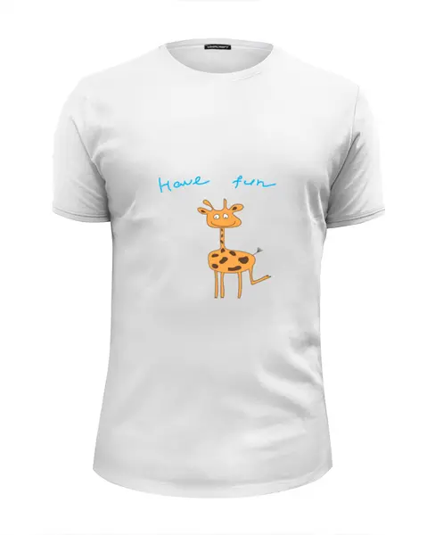 Заказать мужскую футболку в Москве. Футболка базовая жираф от Karina Radomskaya - готовые дизайны и нанесение принтов.