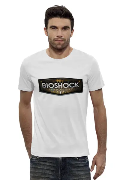 Заказать мужскую футболку в Москве. Футболка базовая BioShock от THE_NISE  - готовые дизайны и нанесение принтов.