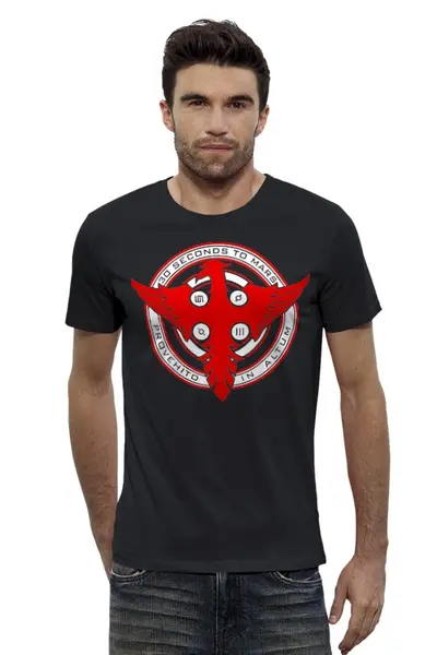 Заказать мужскую футболку в Москве. Футболка базовая 30 Seconds to Mars от geekbox - готовые дизайны и нанесение принтов.