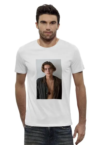 Заказать мужскую футболку в Москве. Футболка базовая Cole Sprouse от Polilog - готовые дизайны и нанесение принтов.