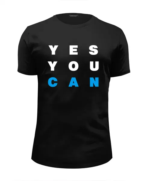 Заказать мужскую футболку в Москве. Футболка базовая YES YOU CAN от Startech.vc  - готовые дизайны и нанесение принтов.