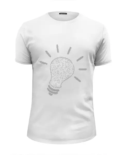 Заказать мужскую футболку в Москве. Футболка базовая Идея — рисунок в двоичной системе от mironcrig@gmail.com - готовые дизайны и нанесение принтов.