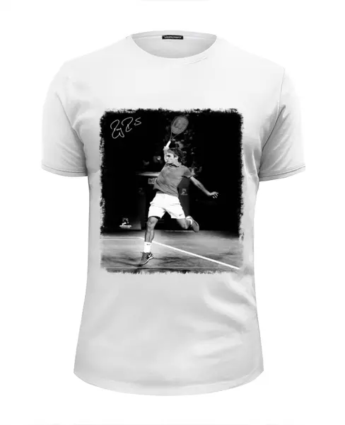 Заказать мужскую футболку в Москве. Футболка базовая Федерер от tennis - готовые дизайны и нанесение принтов.